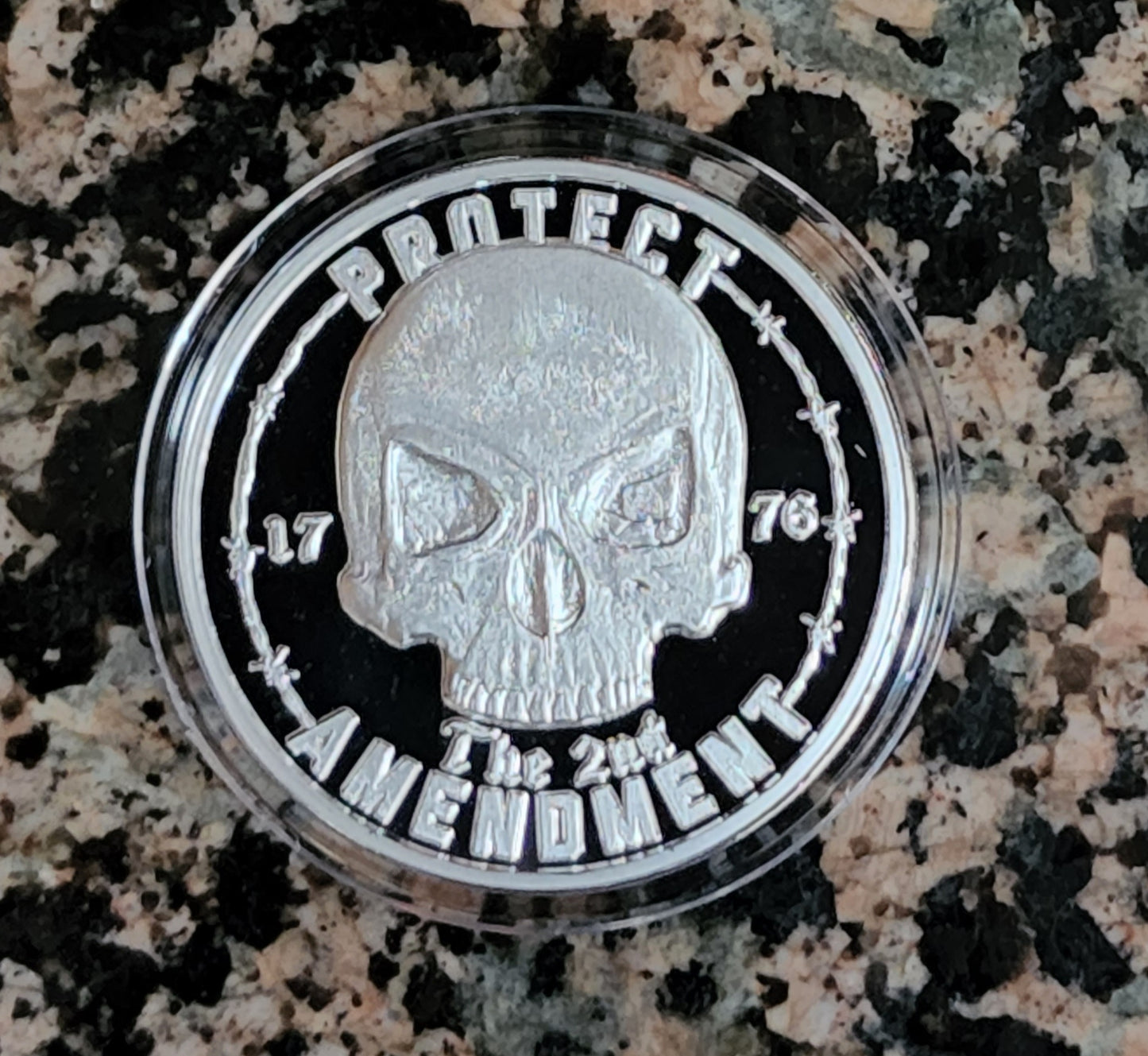 2A Skull of Protection 1 Oz .999 Fine Silver Collector's Round w/ COA