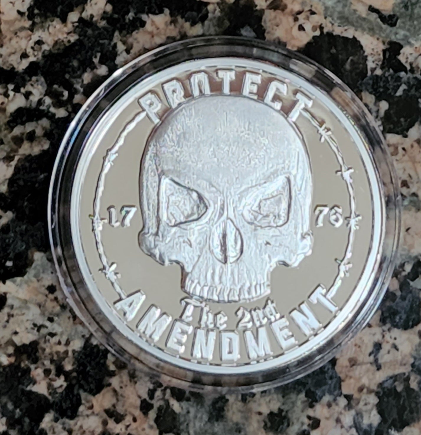 2A Skull of Protection 1 Oz .999 Fine Silver Collector's Round w/ COA