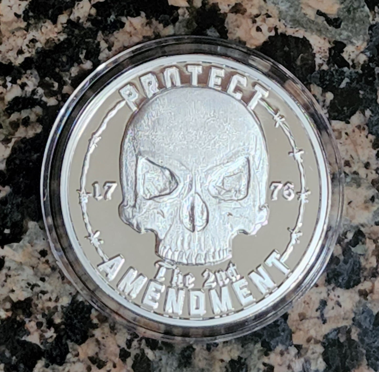 2A Skull of Protection 1 Oz .999 Fine Silver Collector's Round w/ COA
