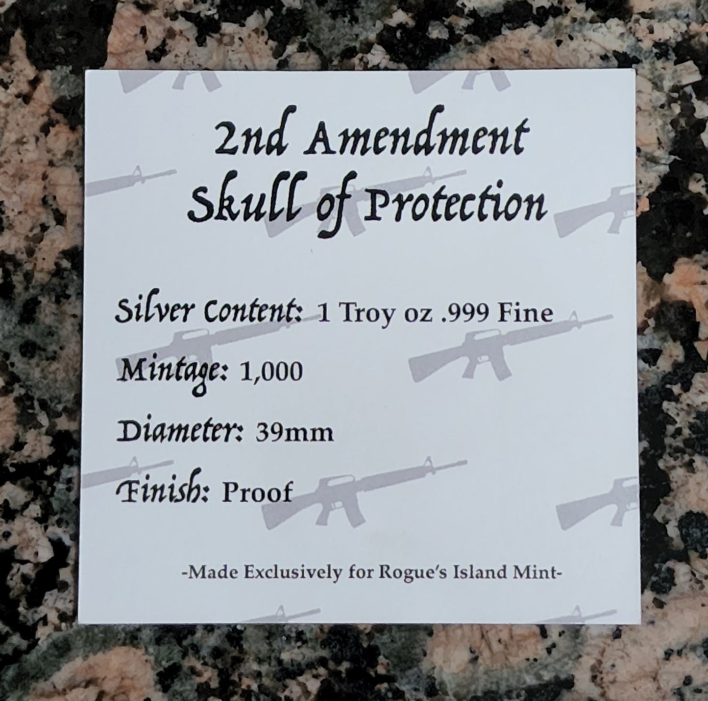 2A Skull of Protection 1 Oz .999 Fine Silver Collector's Round w/ COA