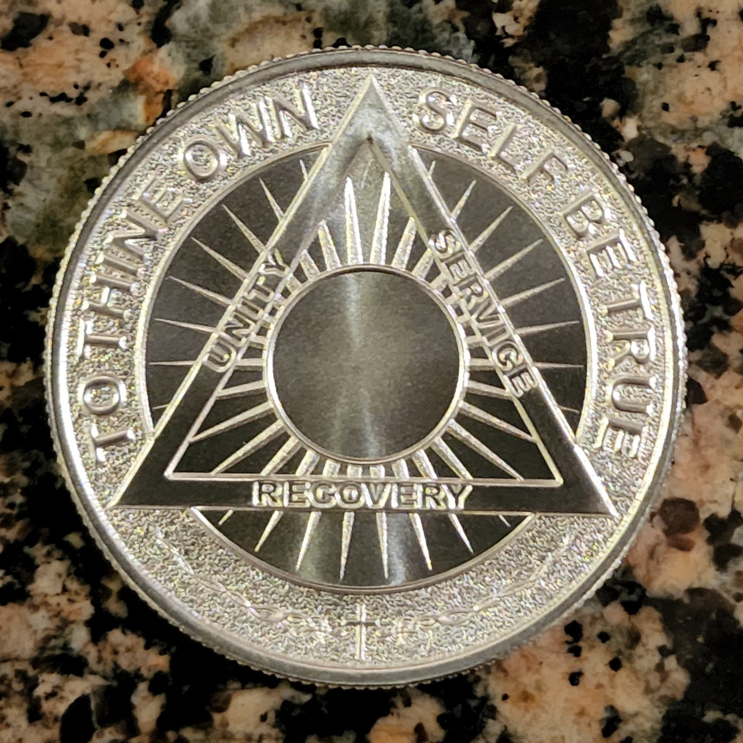 AA Sobriety Coin with Serenity Prayer 1 Oz. Fine Silver Round .999 BU w/ Protective Capsule