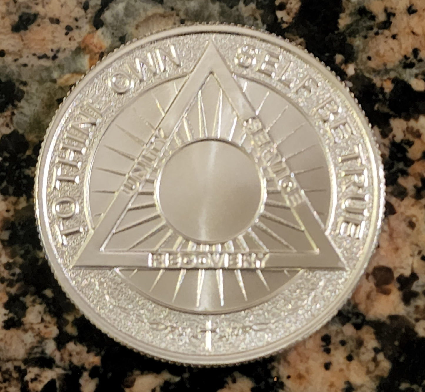 AA Sobriety Coin with Serenity Prayer 1 Oz. Fine Silver Round .999 BU w/ Protective Capsule