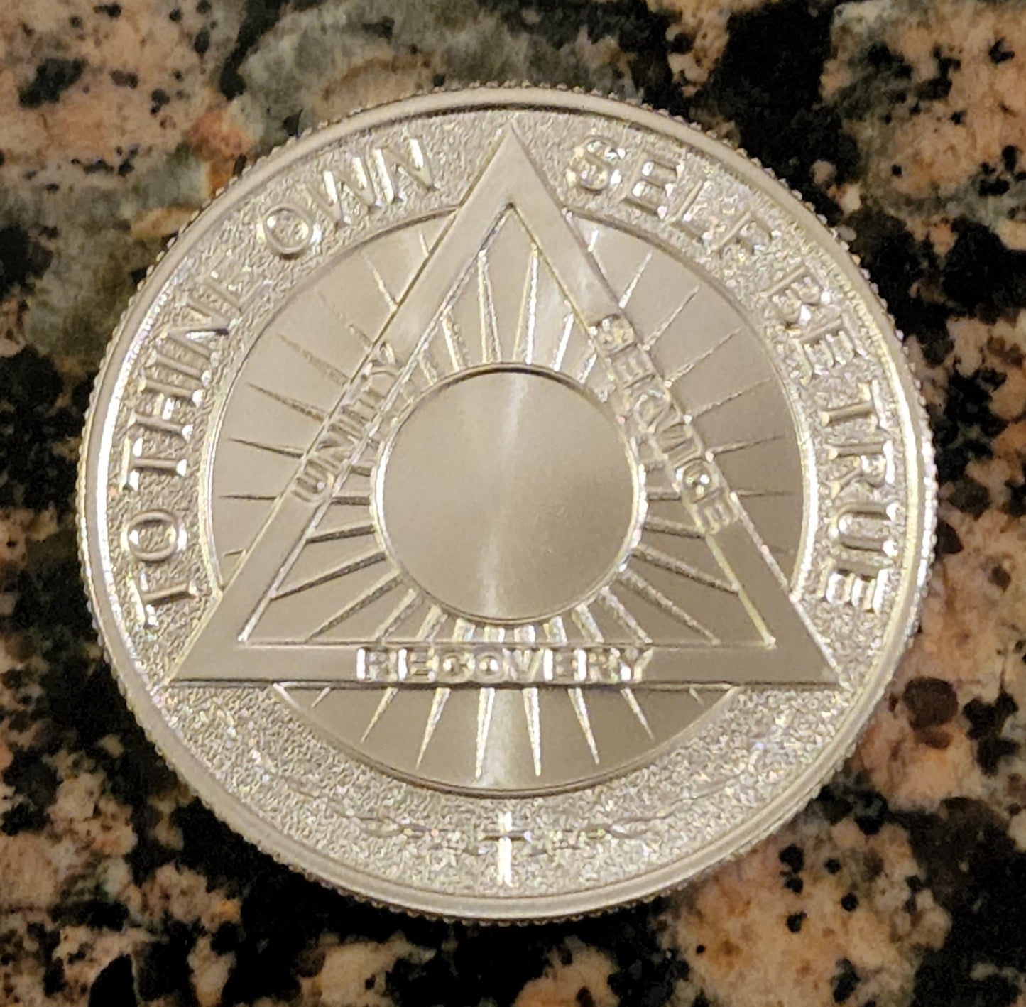 AA Sobriety Coin with Serenity Prayer 1 Oz. Fine Silver Round .999 BU w/ Protective Capsule