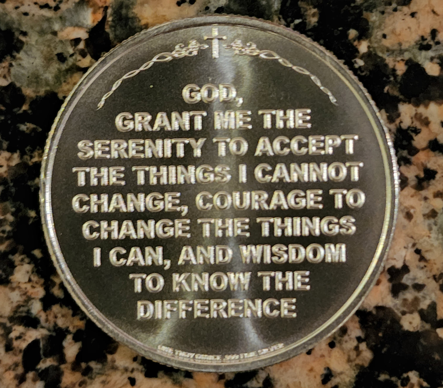 AA Sobriety Coin with Serenity Prayer 1 Oz. Fine Silver Round .999 BU w/ Protective Capsule