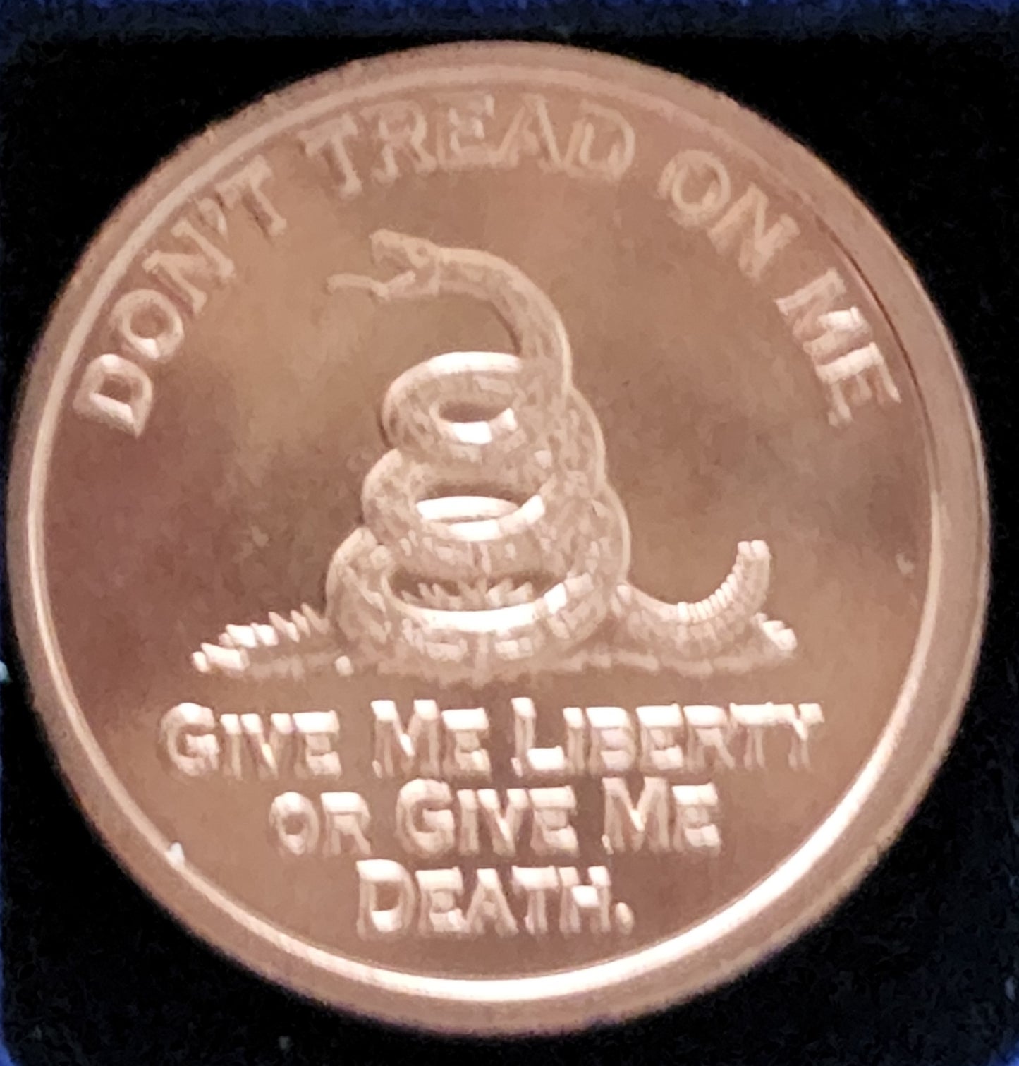 Don't Tread On Me - Liberty or Death 1 AVDP Ounce Pure Copper Round BU