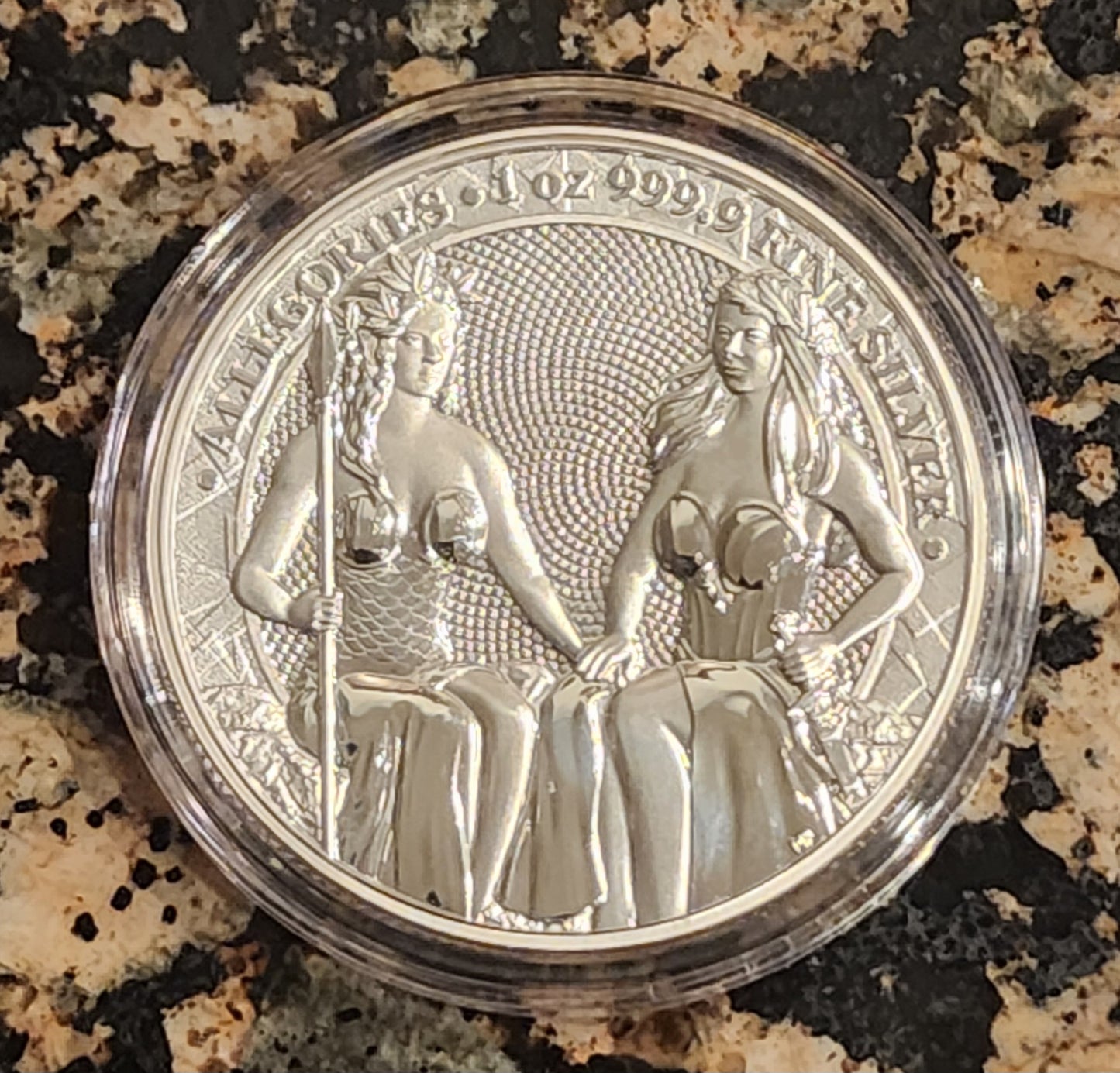 2021 AUSTRIA & GERMANIA THE ALLEGORIES 1 oz .9999 Silver BU Coin in capsule w/ COA - 25,000 Minted