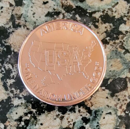 AMERICA ONE NATION UNDER GOD .999 Pure Copper Round 1 AVDP ounce BU