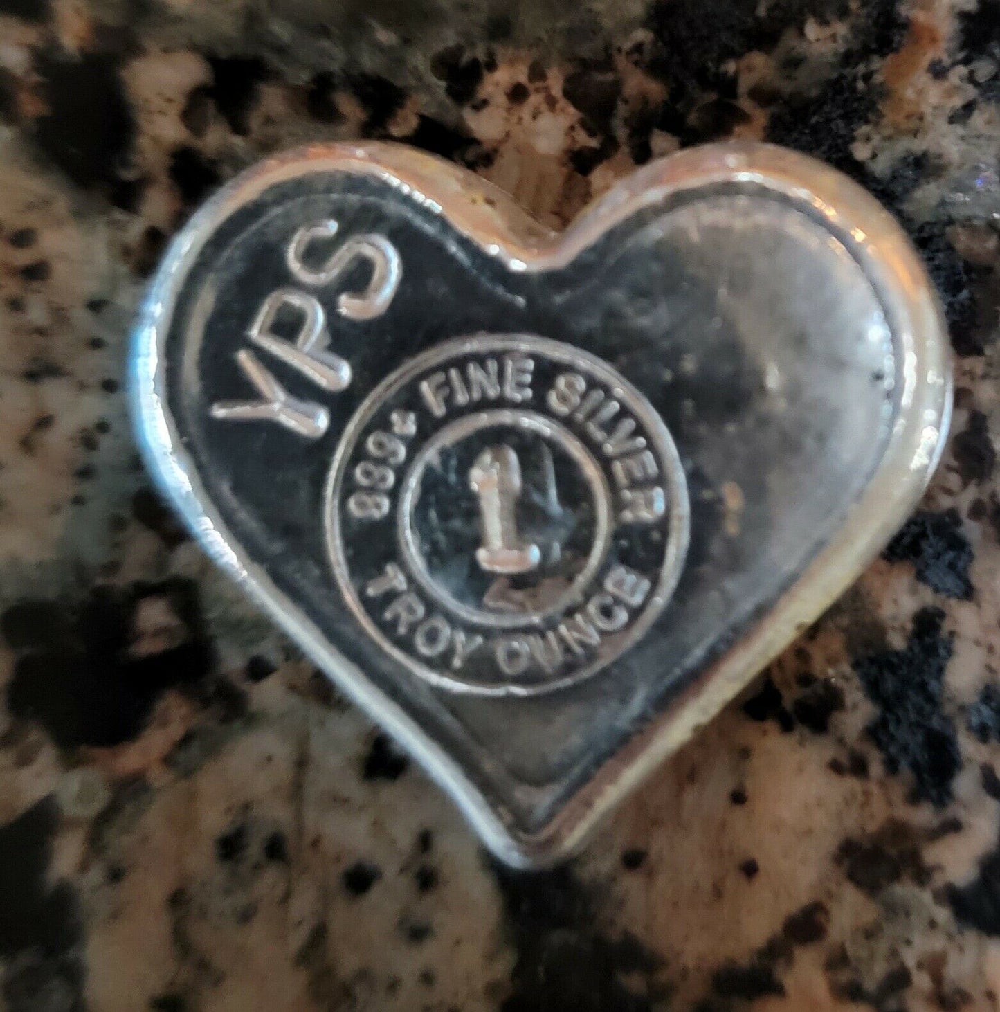 Valentines Day Heart Twice Baked One-Off #2 .999 1oz Silver Baked Enamel Art Bar